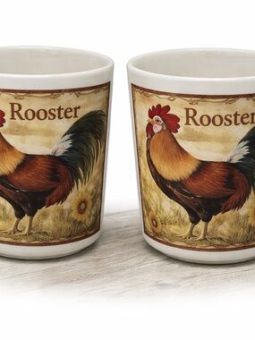 Vintage Bay Island Inc Ceramic Rooster Coffee Mug Farmhouse Kitchen